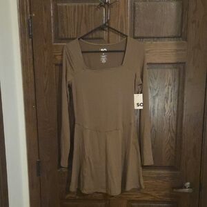 SO Chocolate Long Sleeve Dress